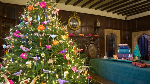 The Jungle Book themed Christmas Decorations in the  Hall at Bateman's, East Sussex